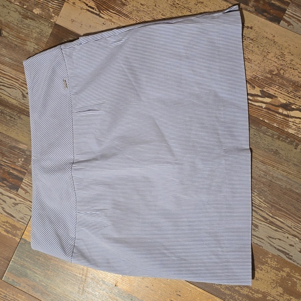 S.C. & CO Tummy Control Skirt Skort Women L Blue White Striped Stretch Pull On - Picture 5 of 5